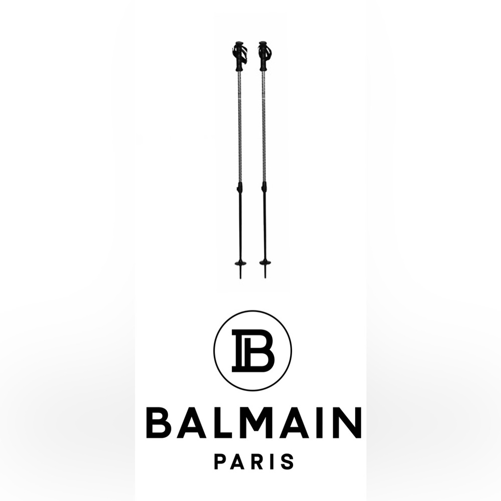 BALMAIN SKI POLES LIMITED EDITION NEW WITH TAGS Telescopic Adjustable poles